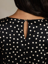 [Punktmuster] SilkSilky-DE 19Momme Seide Langärmelig Blouse 005