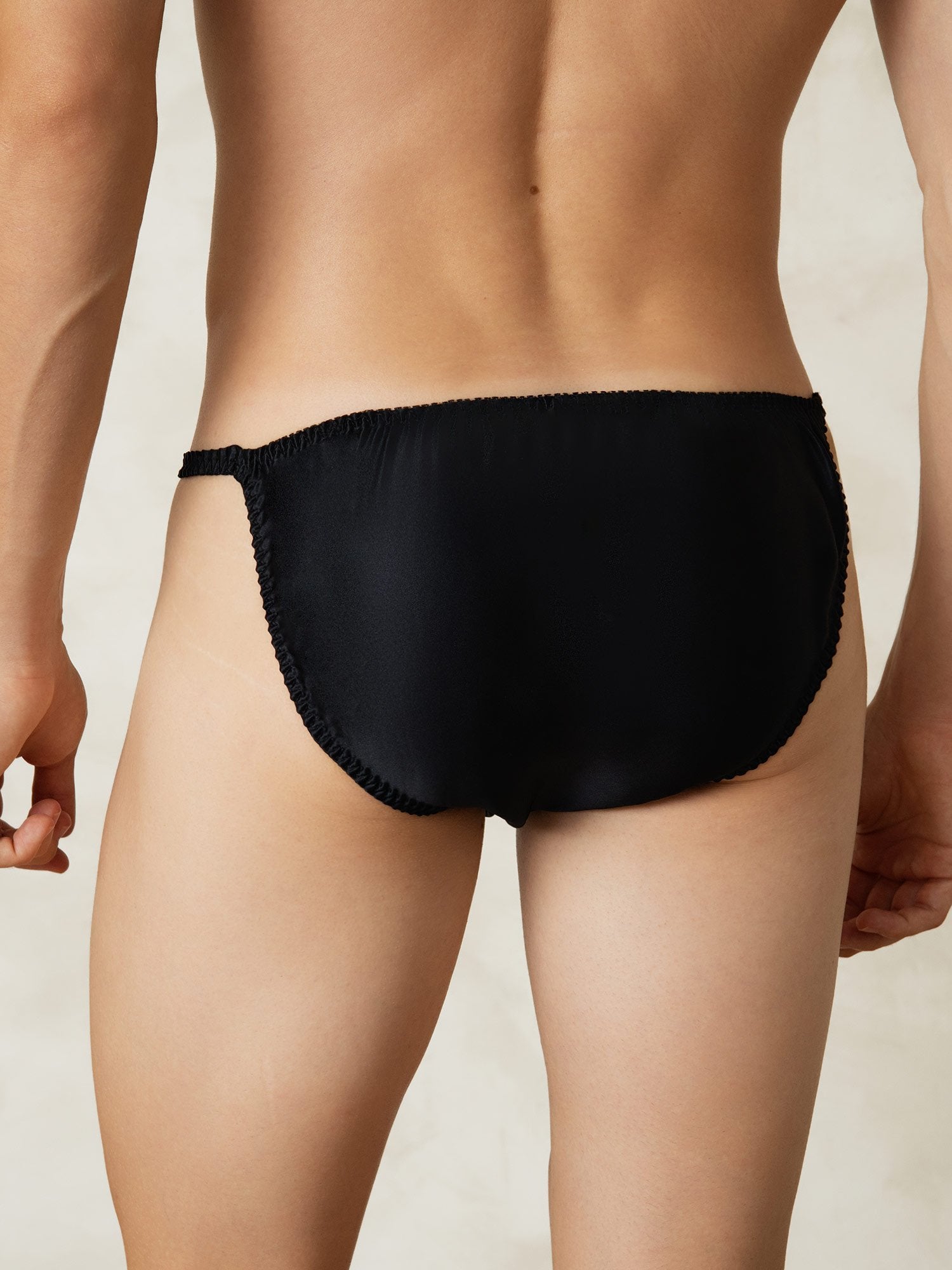 [Schwarz] SilkSilky-DE Reine Seide Mens Underwear 002