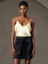 [Hellgelb] SilkSilky-DE Sleeveless V Neck Cami Top 006