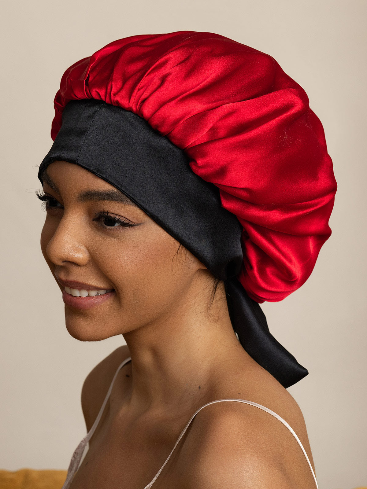 SilkSilky-DE Reine Seide Sleep Cap Rotwein 005