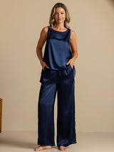 [Dunkelblau] SilkSilky-DE Sleeveless Scoop Neck Cami Top 008