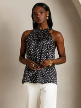 [Punktmuster] SilkSilky-DE 19Momme Seide Womens T-Shirt 005,