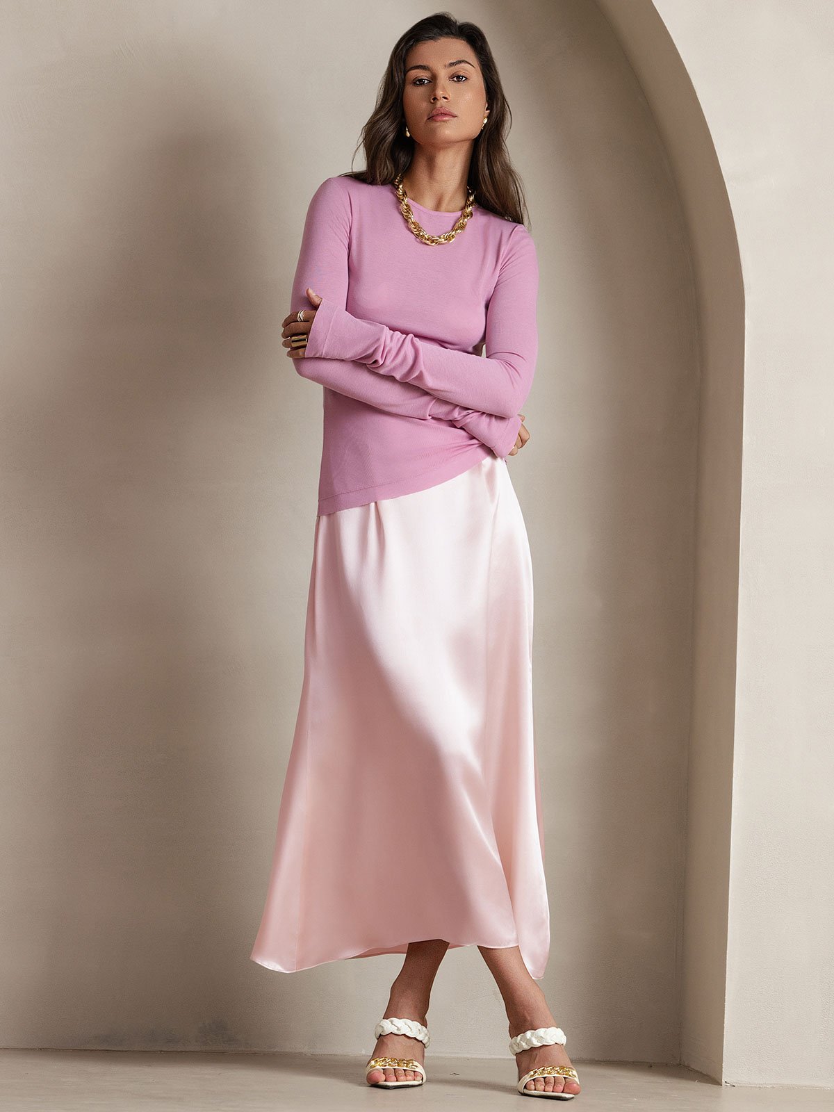 [Rosa] SilkSilky-DE 19Momme Röcke 001
