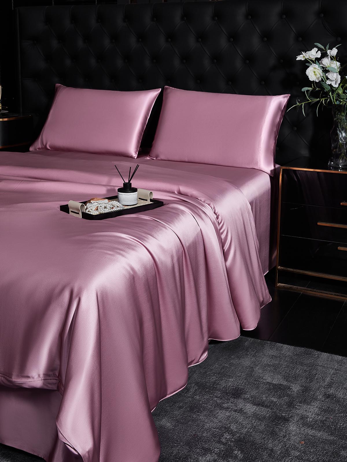 [Mauve Orchidee] SilkSilky-DE 22Momme Reine Seide Bedding Set 003