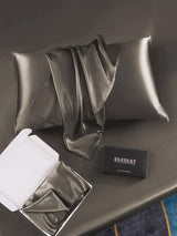 [Dunkelgrau] SilkSilky-DE 30Momme Reine Seide Pillowcase 005