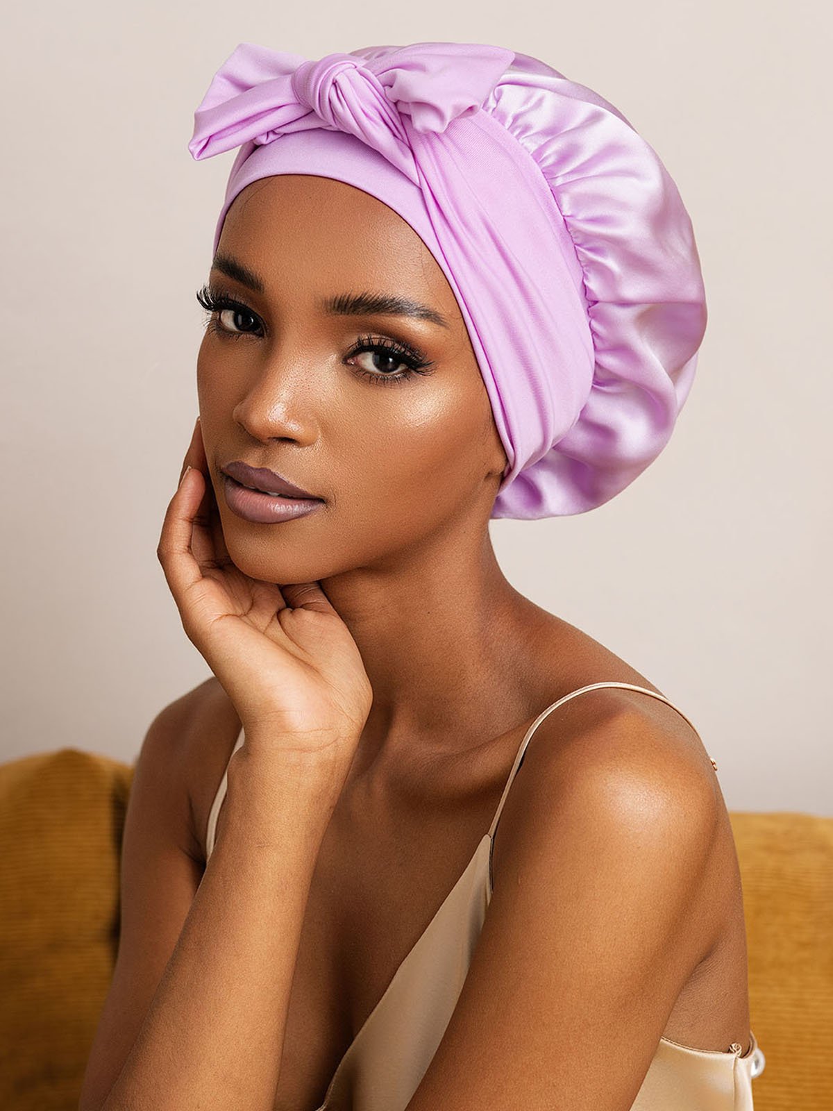 [Lavendel] SilkSilky-DE Reine Seide Sleep Cap 001