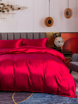 [Rotwein] SilkSilky-DE 19Momme Reine Seide Bedding Set 006