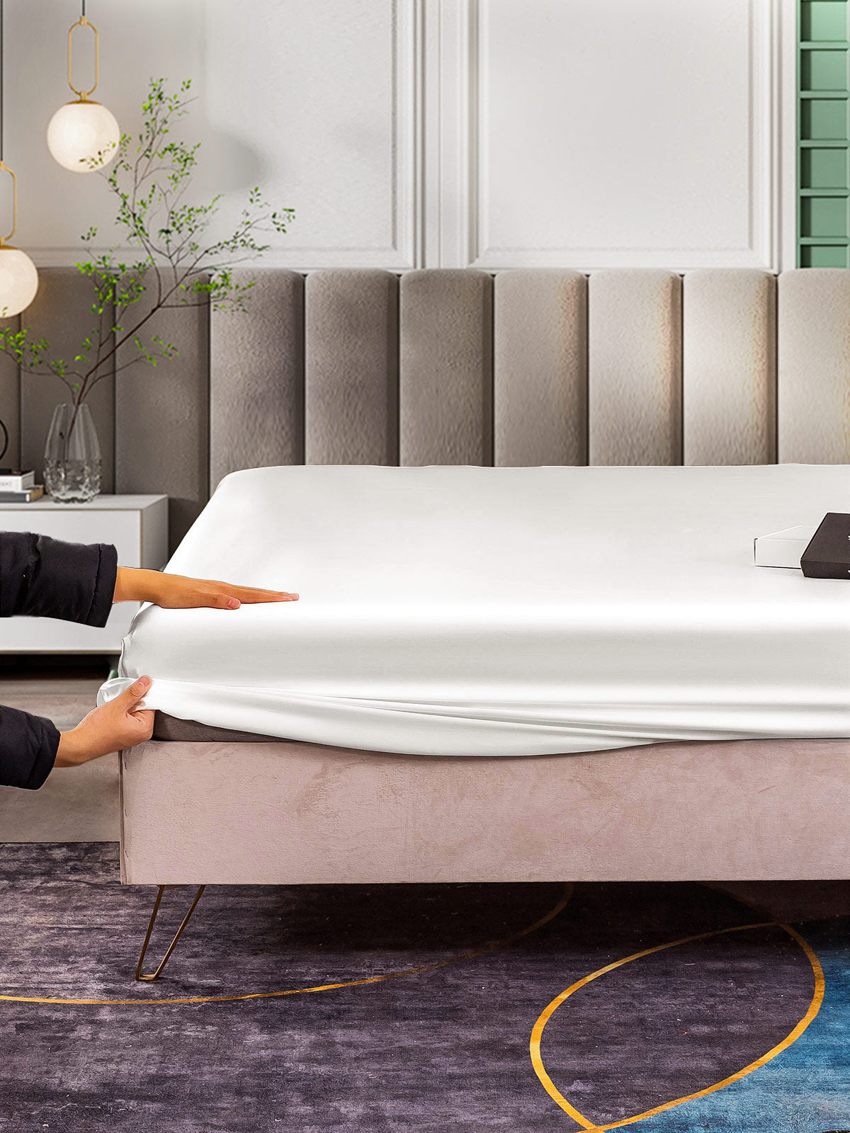 [Weiß] SilkSilky-DE 25Momme Reine Seide Sheet 005