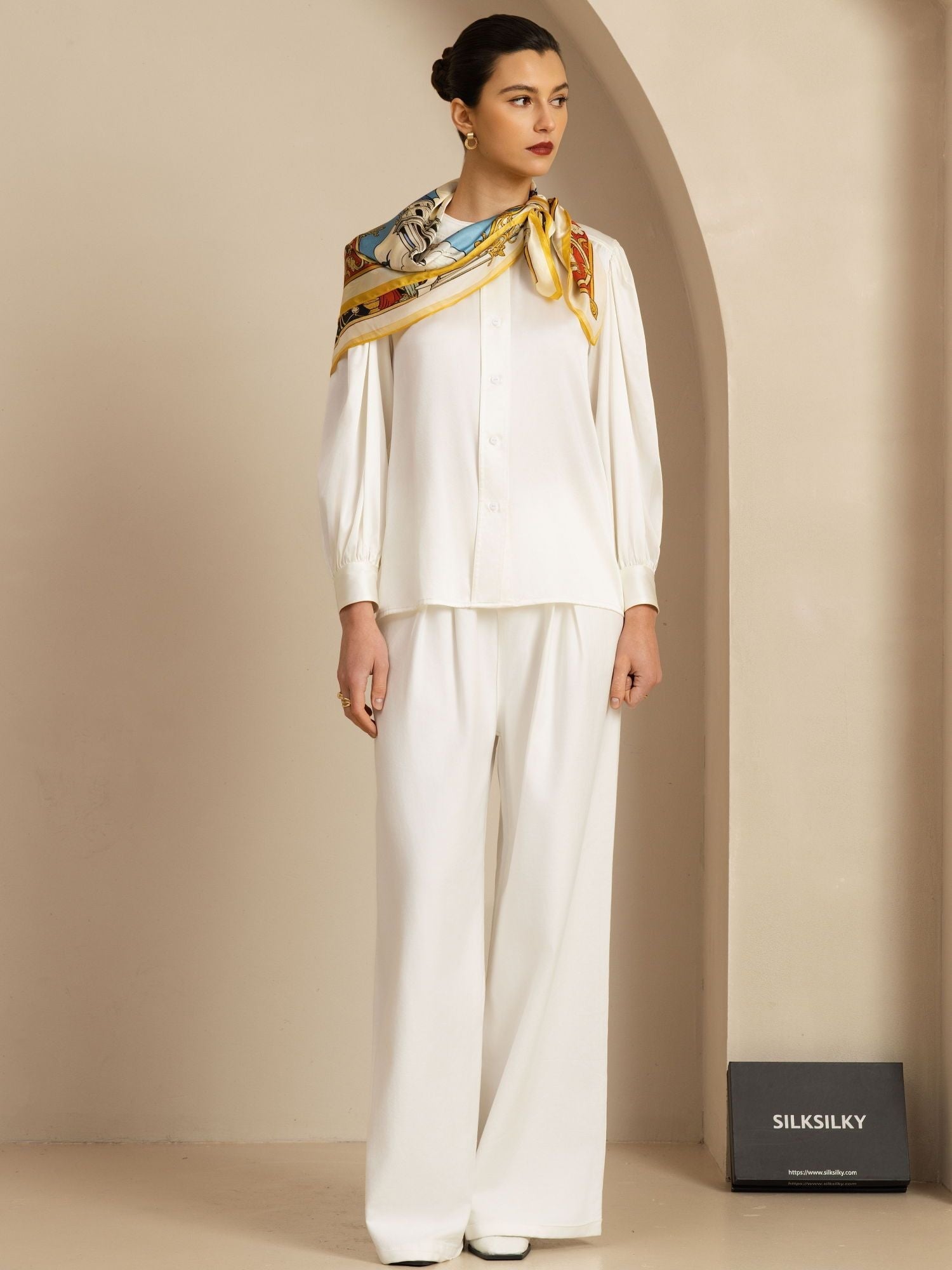 [P107] SilkSilky-DE Pure Silk Scarf 005