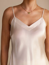 [Beige] SilkSilky-DE Sleeveless V Neck Cami Top 004