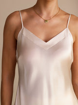 [Beige] SilkSilky-DE Sleeveless V Neck Cami Top 004