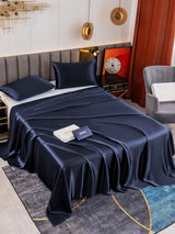 [Dunkelblau] SilkSilky-DE 19Momme Bettwäsche Sets 001