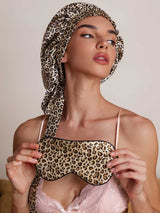 SilkSilky-DE Reine Seide Sleep Cap Leopard 004
