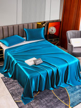 [König Blau] SilkSilky-DE 22Momme Bettwäsche Sets 002