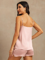 [Pfirsichhaut] SilkSilky-DE 19Momme Seide Ärmellos Camisole Set 002