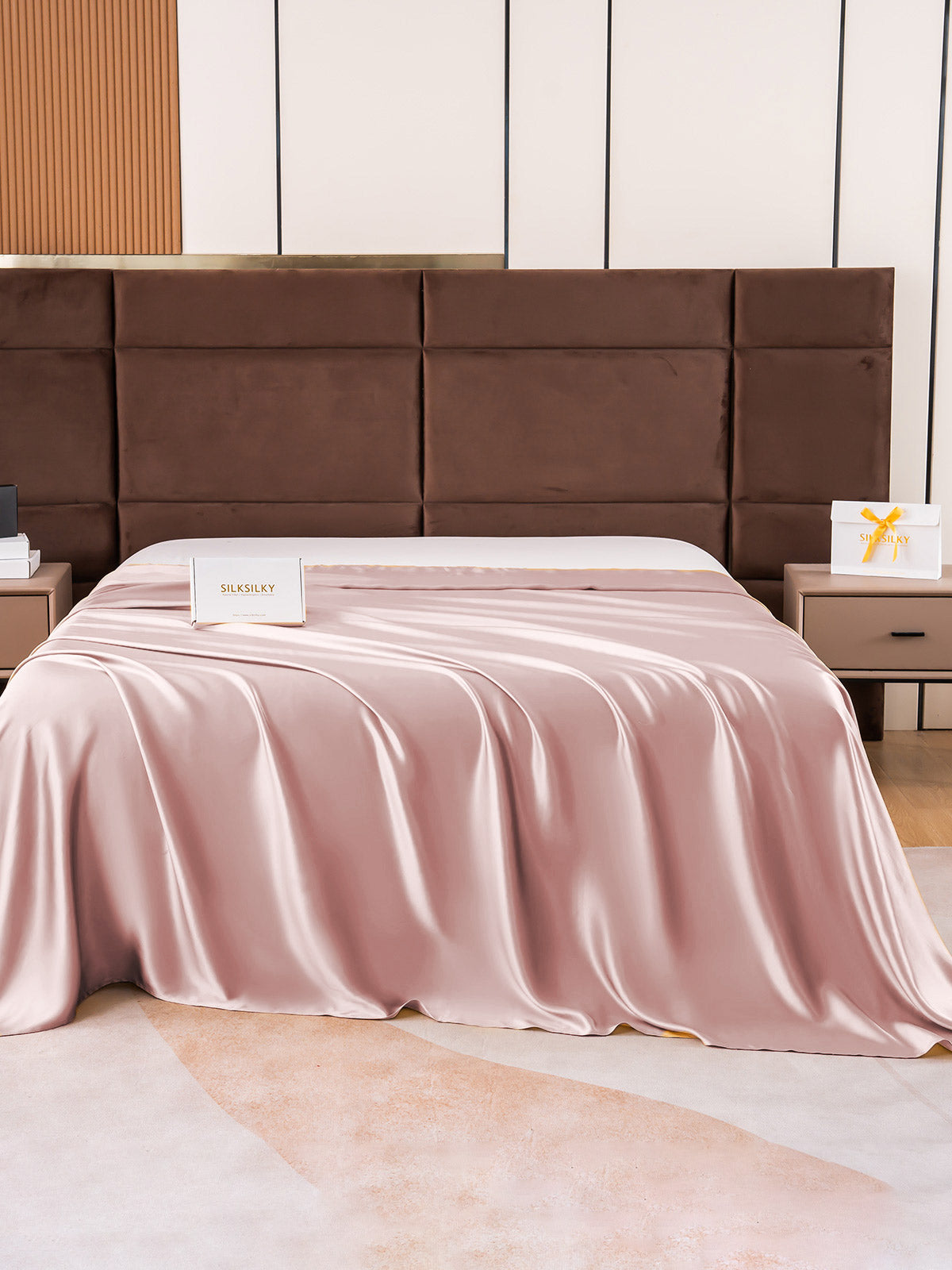 [Blasses Mauve] SilkSilky-DE 19Momme Reine Seide Sheet 003