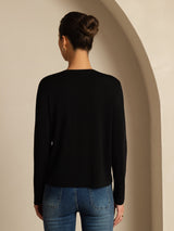 [Schwarz] SilkSilky-DE Long Sleeve Damen Cardigan 002