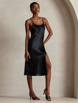 [Schwarz] SilkSilky-DE Sleeveless Kleider 004