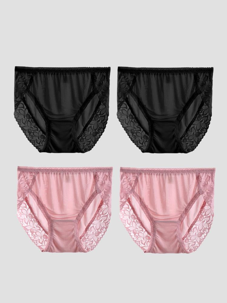 SilkSilky-DE Seidenstrick Panty Schwarz+Rosa 003