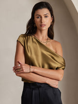 [Braun] SilkSilky-DE 19Momme Ärmellos T-Shirt 003