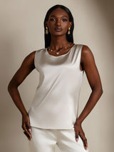 [Hellgrau] SilkSilky-DE Sleeveless Round Neck Cami Top 001