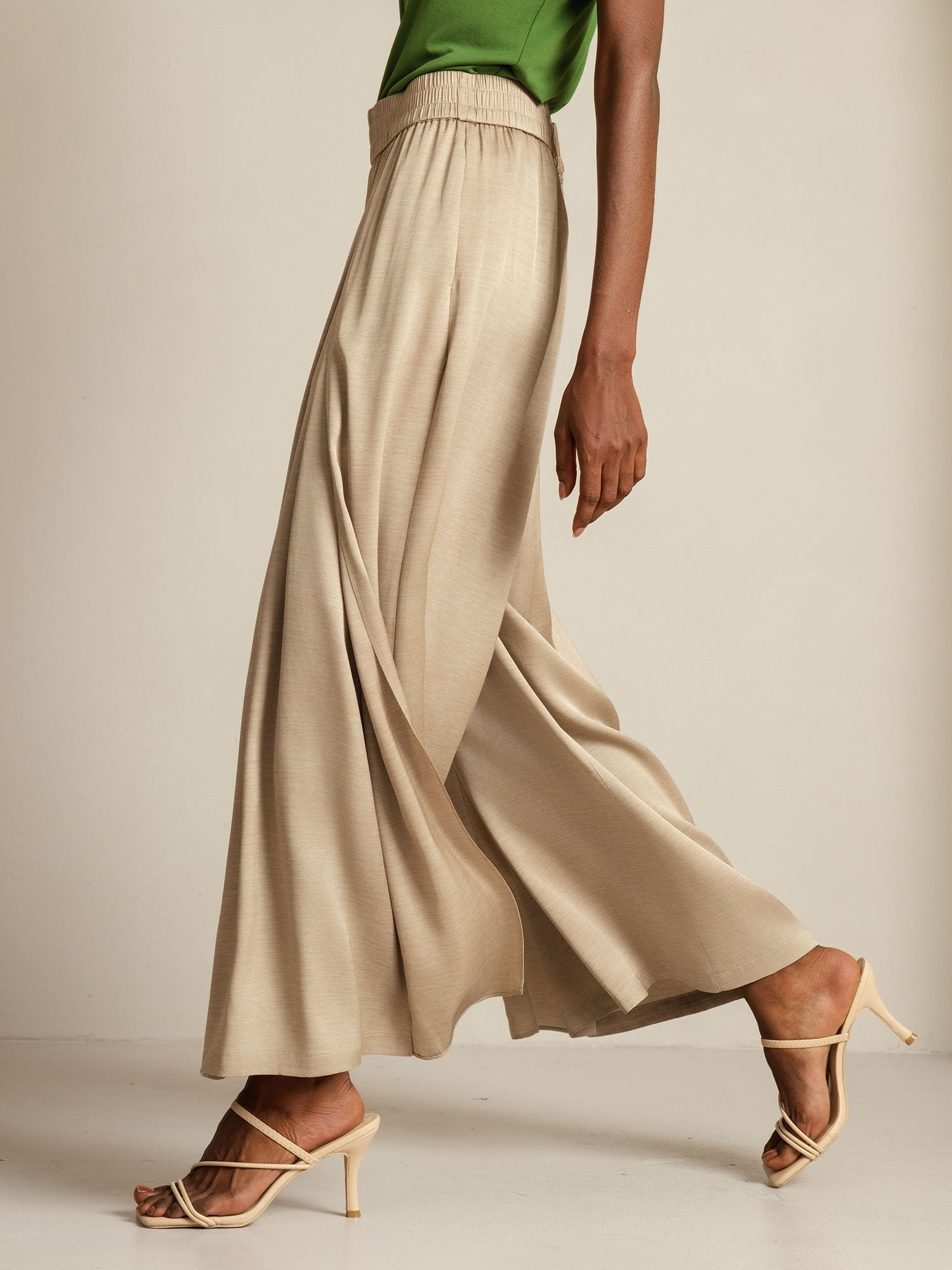 [Tan] SilkSilky-DE 19Momme Seide Womens Pants 007