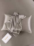 SilkSilky-DE 19Momme Reine Seide Pillowcase Grau 007