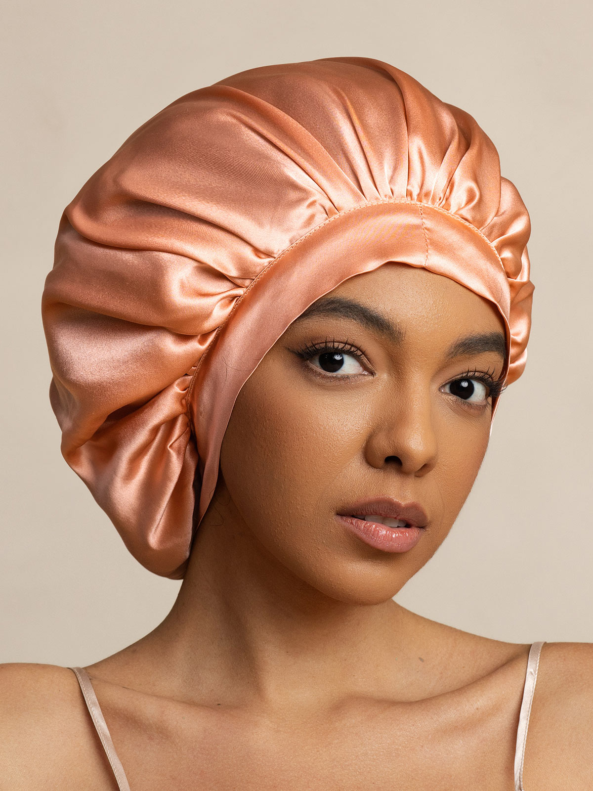 [Korallenrosa] SilkSilky-DE Reine Seide Sleep Cap 002