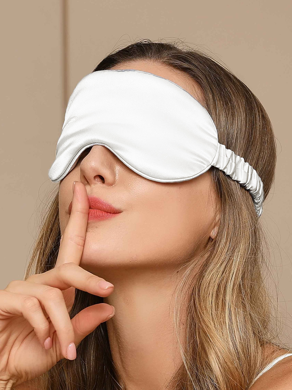 SilkSilky-DE 19Momme Reine Seide Eye Mask Weiß 001