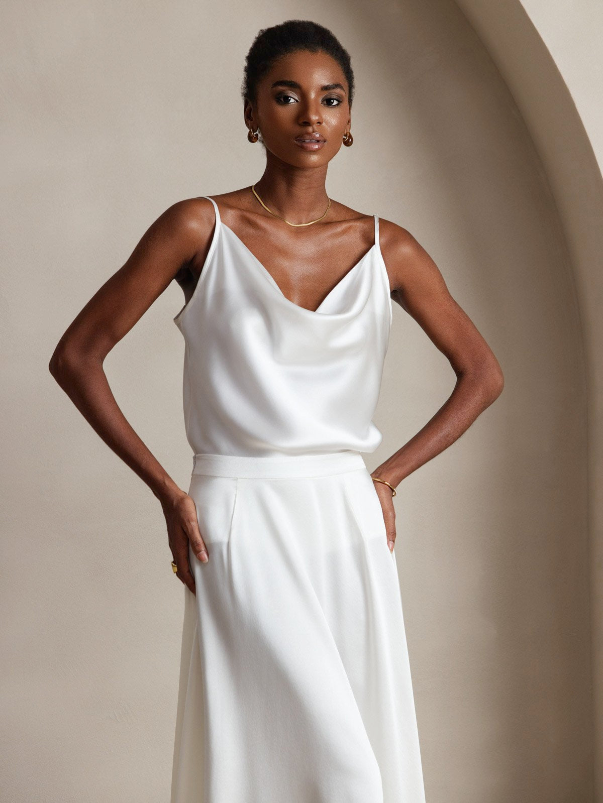 [Weiß] SilkSilky-DE 19Momme Seide Camisoles 004