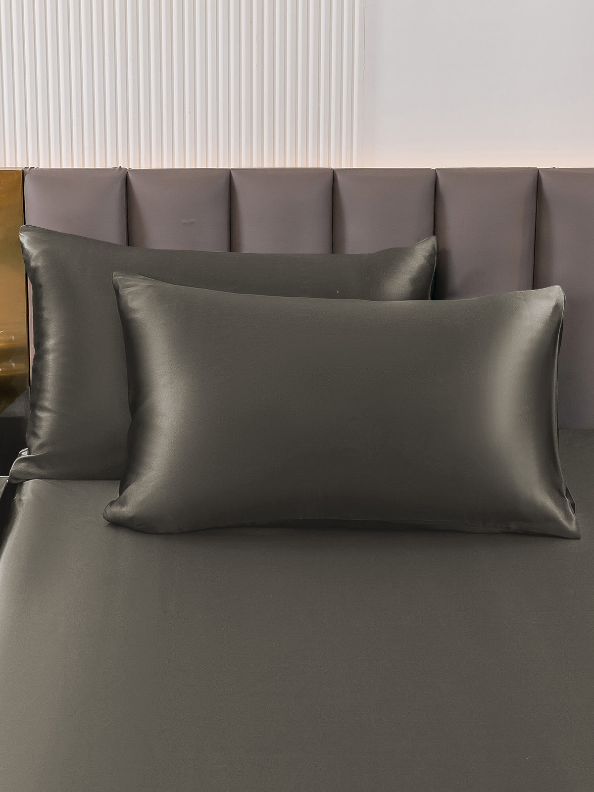 [Dunkelgrau] SilkSilky-DE 22Momme Reine Seide Pillowcase 001