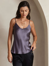 [Lilagrau] SilkSilky-DE Spaghetti Strap V Neck Cami Top 004