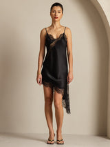 [Schwarz] SilkSilky-DE Reine Seide Dress 001