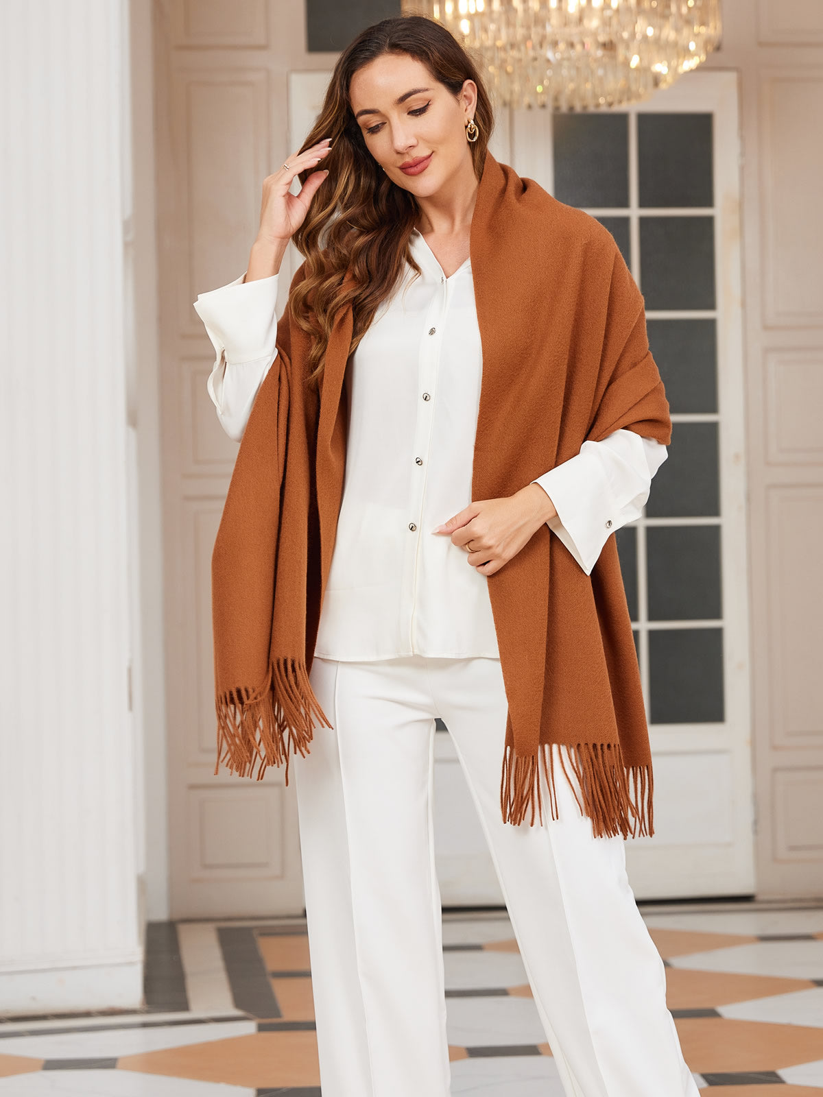 [Braun] SilkSilky-DE Wolle Scarf 002