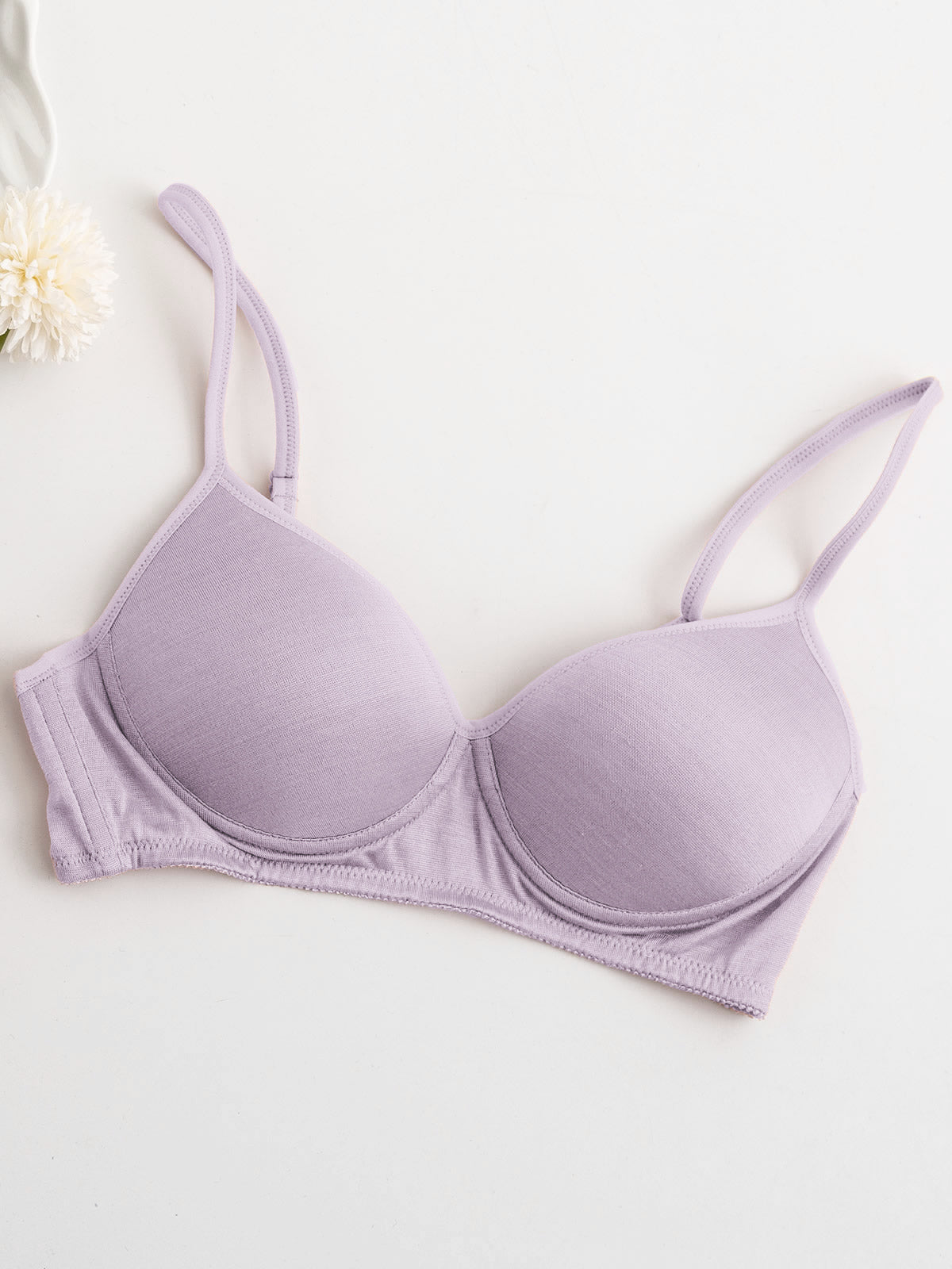 [Lavendel] SilkSilky-DE Seidenstrick Bra 005