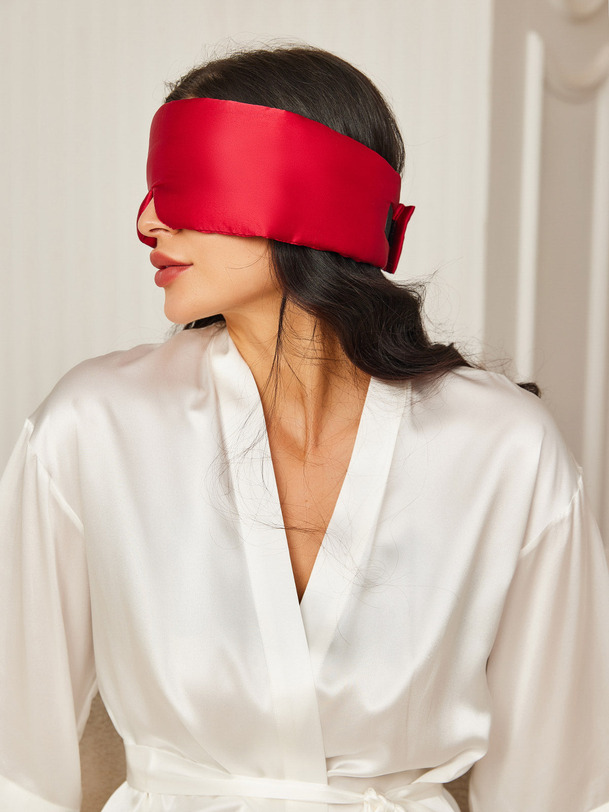 [Rotwein] SilkSilky-DE 19Momme Reine Seide Eye Mask 003