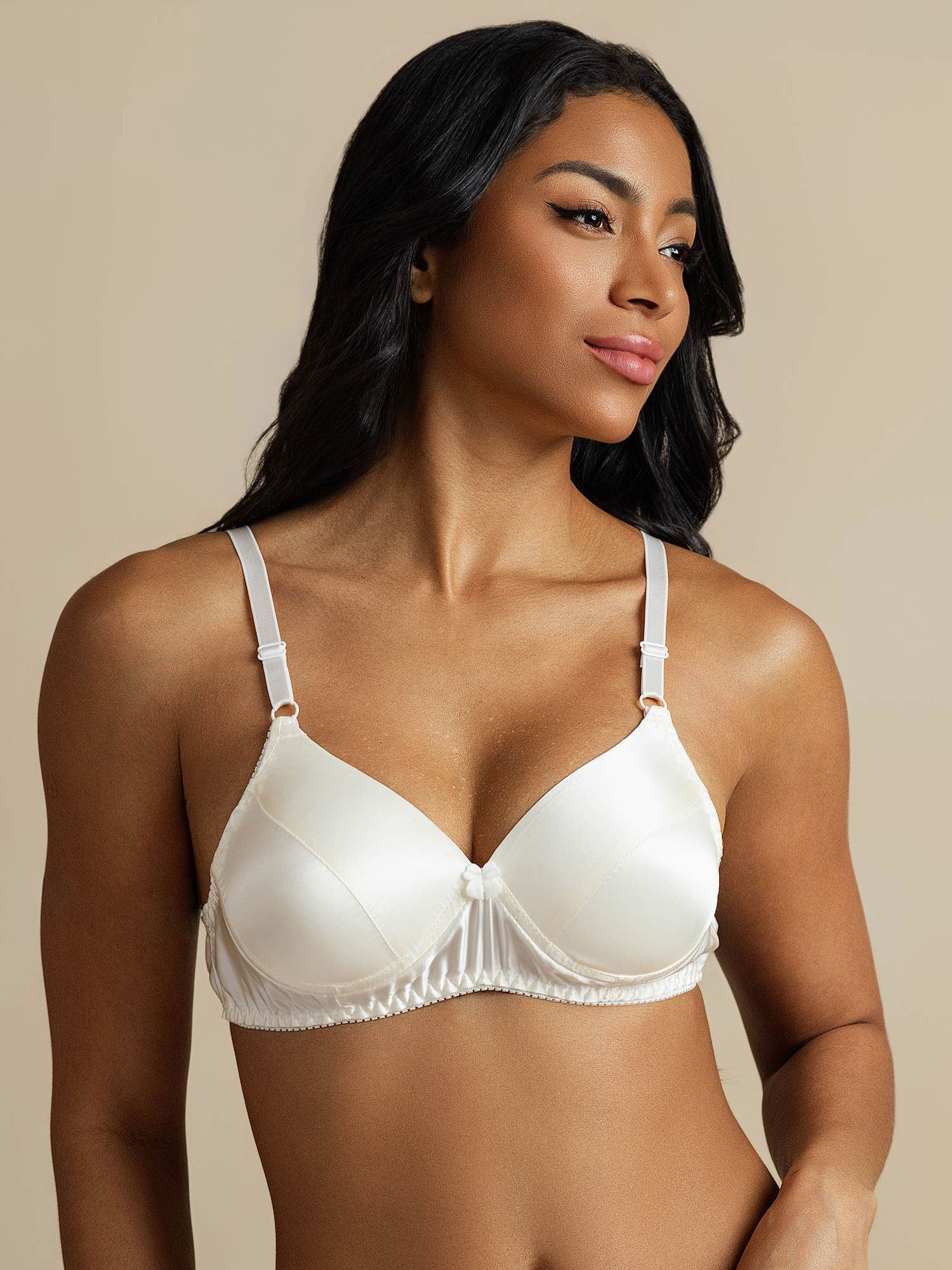 [Weiß] SilkSilky-DE Reine Seide Bra 008,