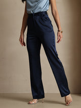 [Dunkelblau] SilkSilky-DE 19Momme Seide Womens Pants 004