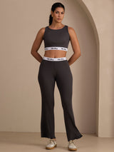 [Grau] SilkSilky-DE Sleeveless Crew Neck Women's Outfit Sets 004