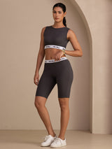 [Grau] SilkSilky-DE Sleeveless Crew Neck Women's Outfit Sets 005