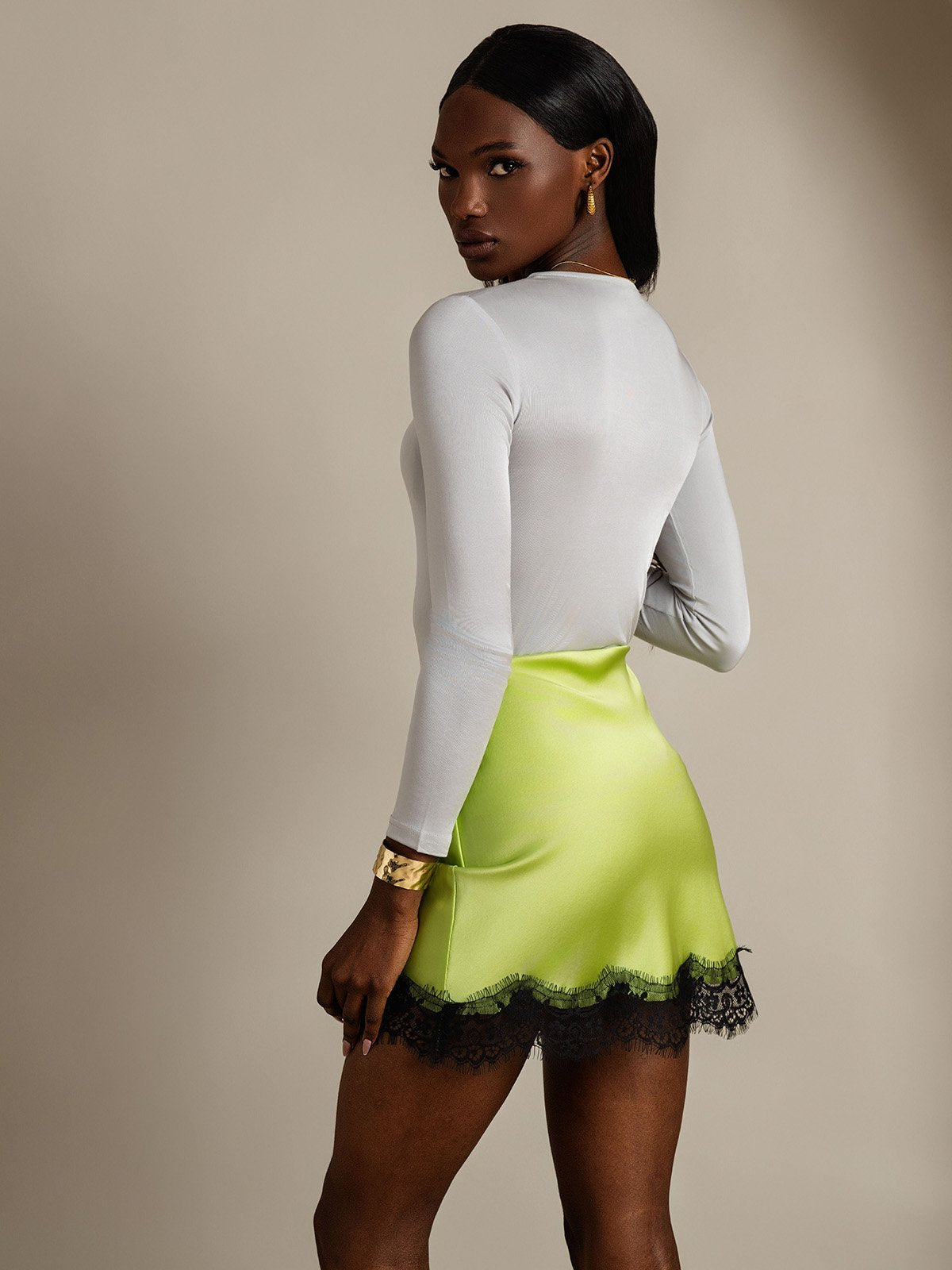 [Hellgrau] SilkSilky-DE Seide Womens T-Shirt 002,