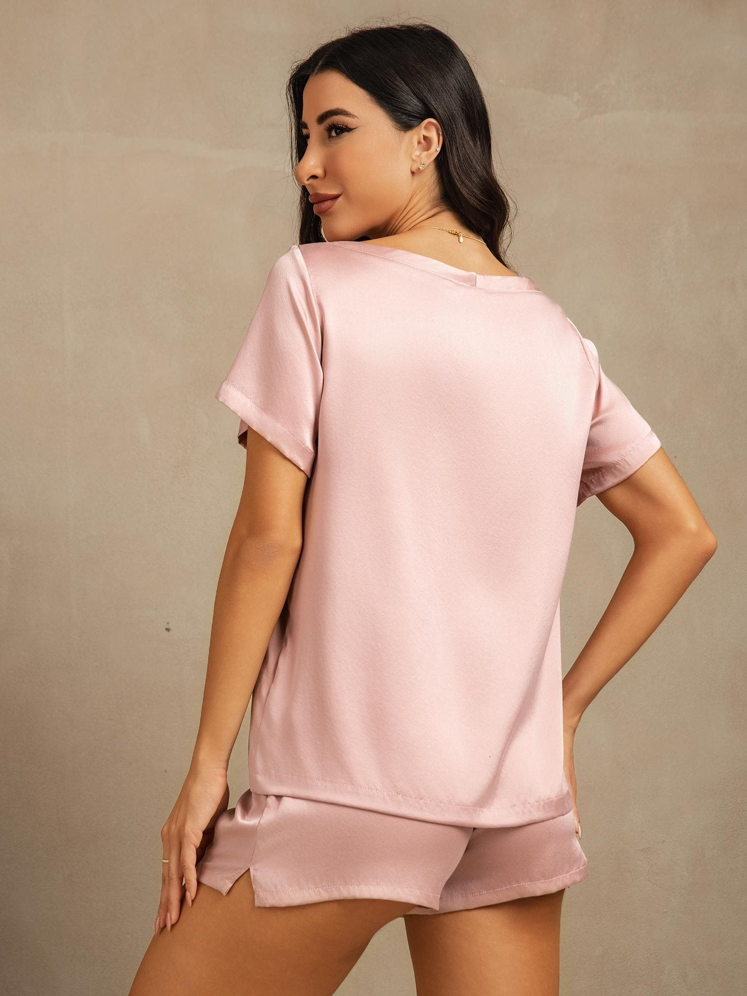 [Pfirsichhaut] SilkSilky-DE 19Momme Seide Womens Pajamas 002