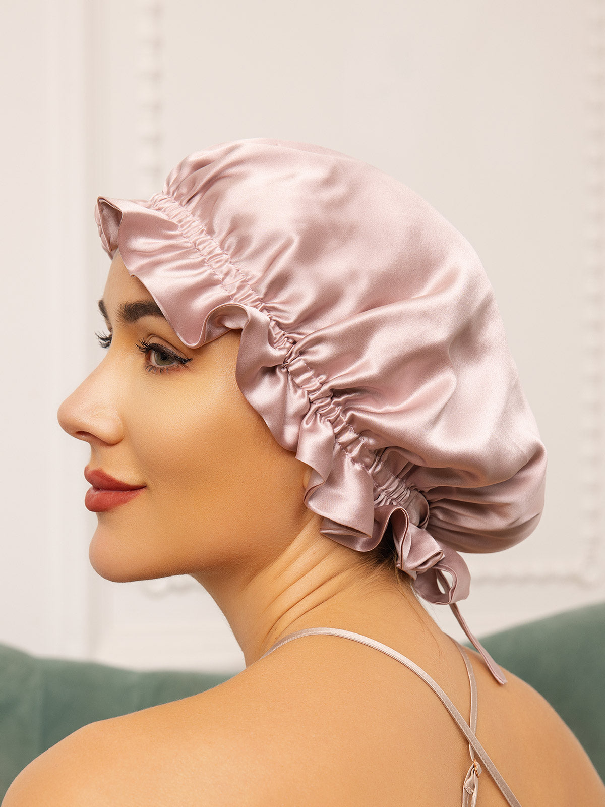 SilkSilky-DE Reine Seide Sleep Cap Rosa 003