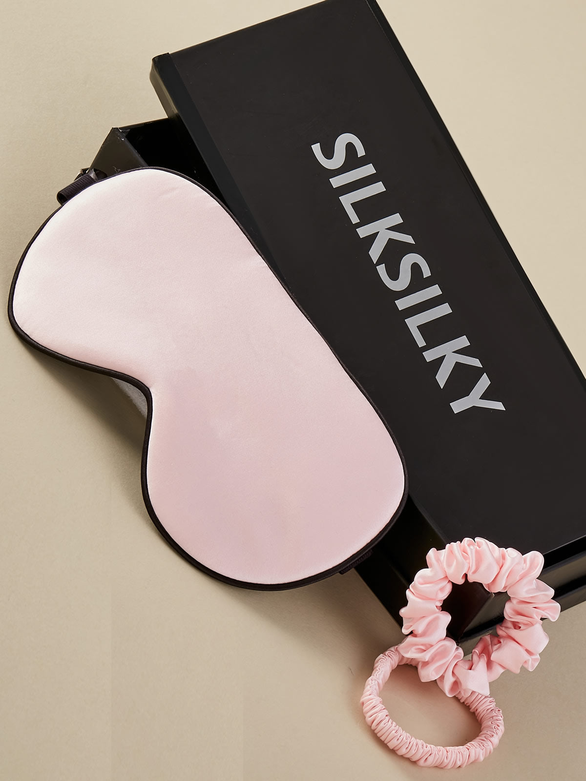 SilkSilky DE 19Momme Reine Seide Eye Mask Rosa 002