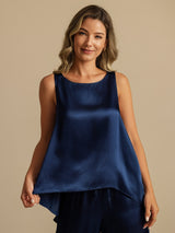[Dunkelblau] SilkSilky-DE Sleeveless Scoop Neck Cami Top 002