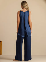 [Dunkelblau] SilkSilky-DE Sleeveless Scoop Neck Cami Top 006