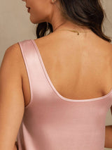 [Pfirsichhaut] SilkSilky-DE 19Momme Ärmellos Tiefer Rundhalsausschnitt Damen Pyjamas 004