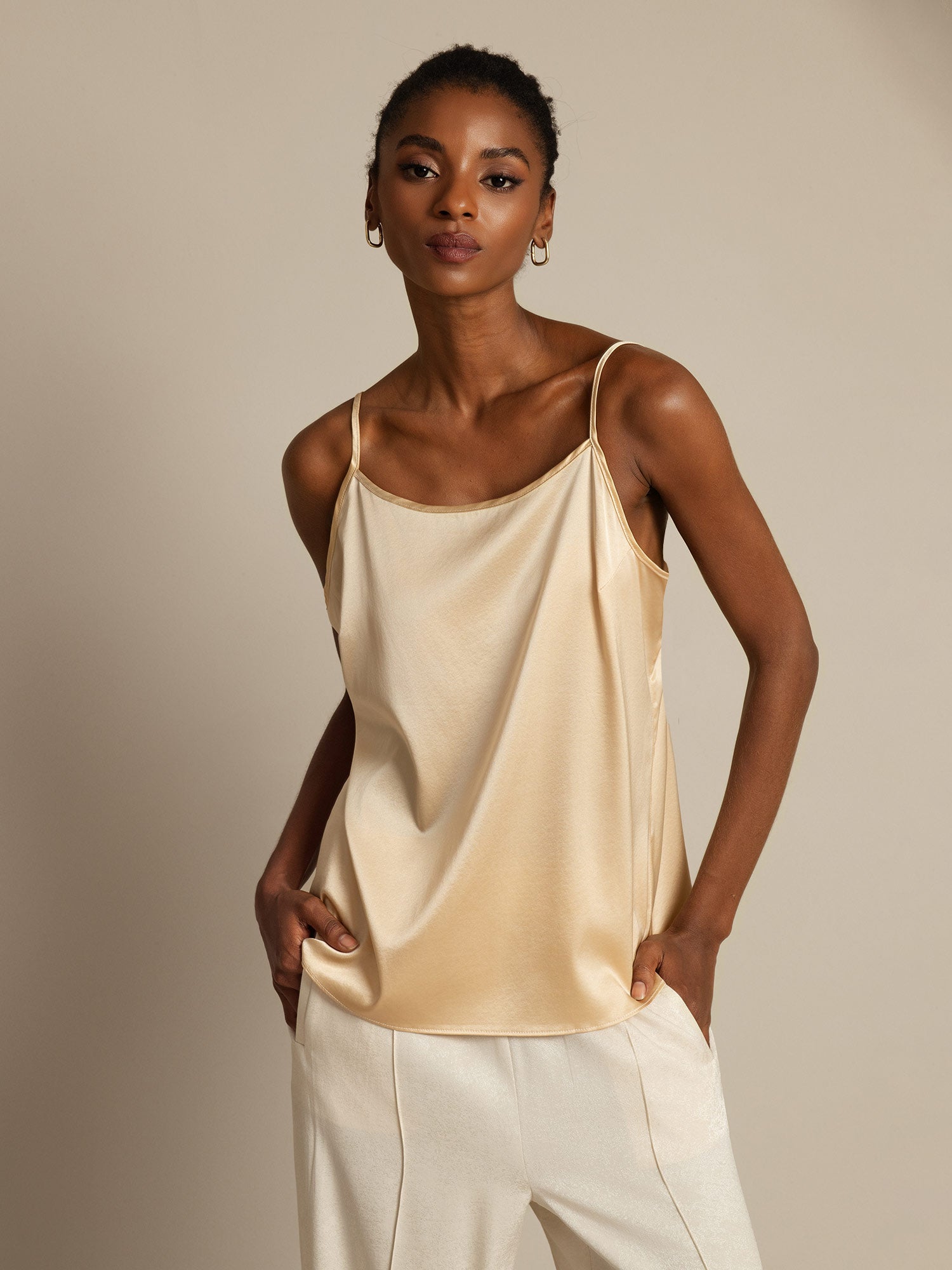 [Champagner] SilkSilky-DE 19Momme Seide Camisoles 005