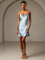 [Graublau] SilkSilky-DE Sleeveless Cowl Neck Kleider 001