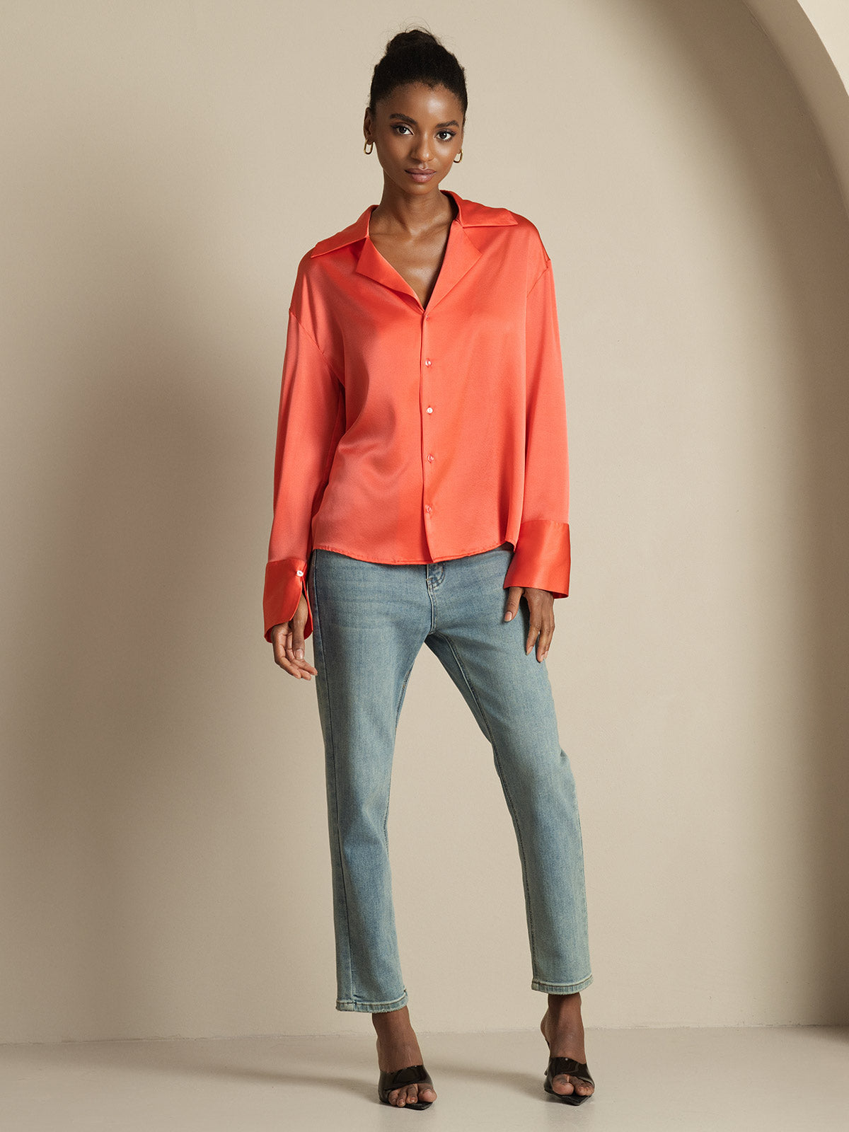 [Kaiserrot] SilkSilky-DE 19Momme Seide Womens Shirt 008